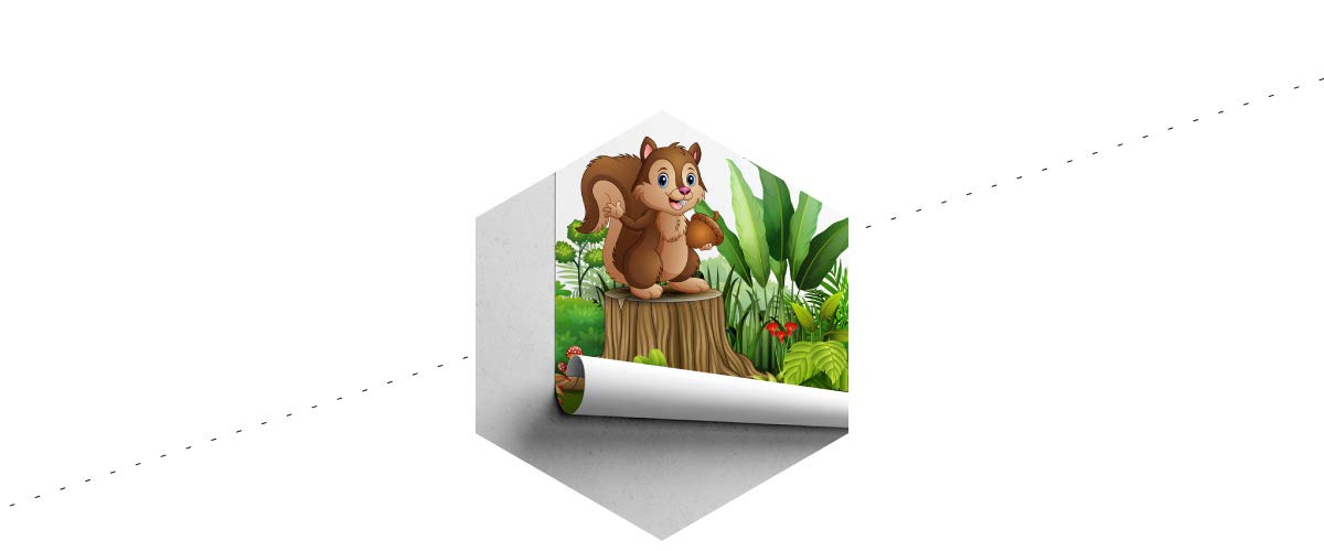 Muralo Winylowa gładka fototapeta, pokój dziecięcy, las, kwiaty, tapeta, tapety ścienne, 315 x 210 pokój zabaw, domek dziecięcy, nowoczesne obrazy ścienne XXL, dekoracja ścienna, szer. 315 cm x wys. 210 cm