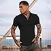 Lasjixion Men’s Slim fit Muscle Dress Shirts Short Sleeve Button Down Shirts for Men Black