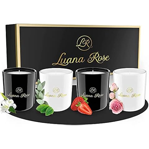 Luana Rose Duftkerzen Geschenkset Frauen - Stumpenkerzen + Sojawachskerzen als Geschenk für Freundin und Frau - Kerzen ohne Paraffin, Paraffinfrei - Duftkerzenset zum Ostern und Valentinstag Cover