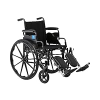 Medline Lightweight Wheelchair for Adults With Swing-Back, Desk-Length Arms, Elevating Leg Rests; 20" x 16"D Seat