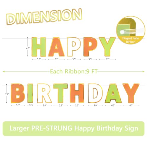 Image of Pre-Strung Happy Birthday Banner Tri-Color Party Decorations