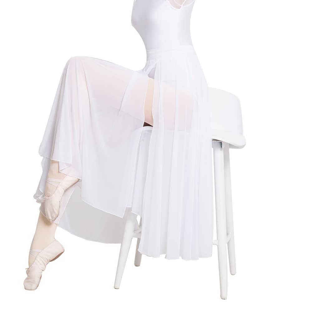 ROYAL SMEELA Jupe de Ballet Robe de Tutu de Ballet Maille Jupe Danse Ballet Vêtements de Danse Attacher Costume de Danse de Base Ballerine Jupe Portefeuille Justaucorps Jupe de Danse Classique