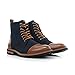 Polar Fox Wright Men's Cap-Toe Dress Boot | Fashion Ankle Boot with Side Zip in Vegan Suede | MPX806067B | in Blue Taupe Suede, Size 11