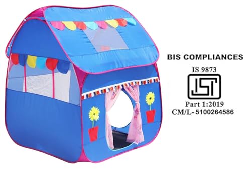 Image of Homecute Foldable Pop Up Hut Type Kids Toys Jumbo Size Play Tent House for Boys and Girls. (Big Size Blue)