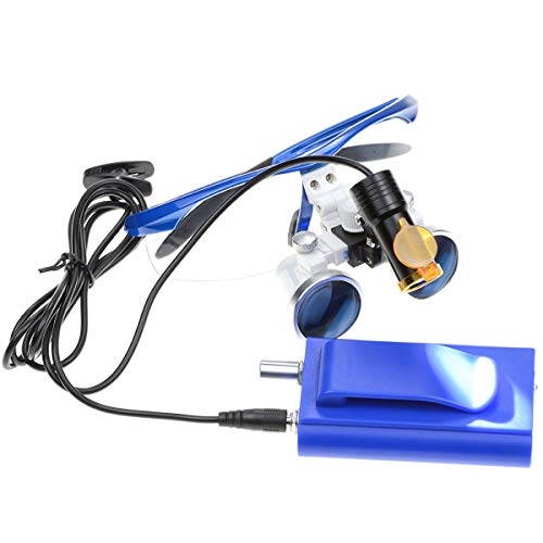 Image of NSKI 3.5X Loupes Magnifying Glasses + 5W Lamp Belt Clip Type with Filter Aluminum Box (Blue)