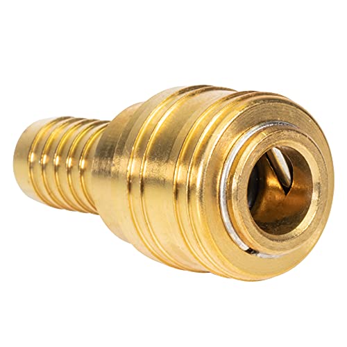 Güde 41013 Schnellkupplung mit Tülle 13 mm (Einhand-Schnellkupplung aus massivem Messing, EU Standardanschluss)