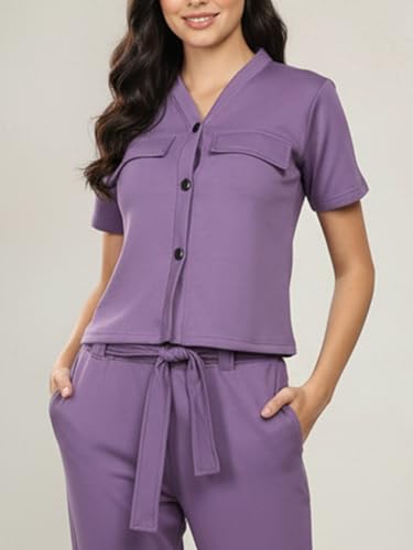 Image of CHKOKKO Women Jogging Suit Casual Summer Track Suit Co-Ord Set