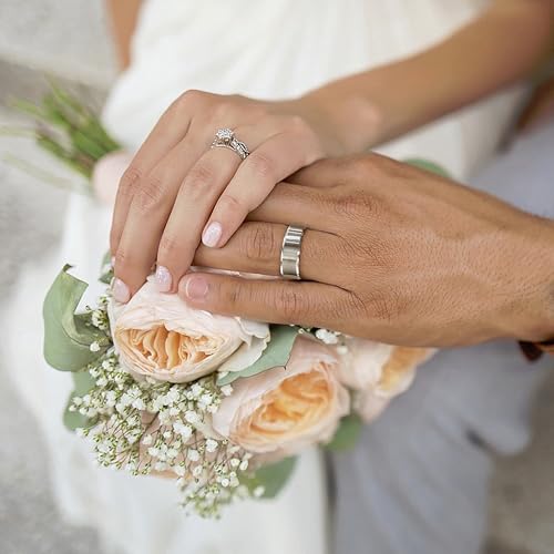 Mens Rings Wedding Band, Stainless Steel Rings for Men, Simple Brushed Waterproof Non-Tarnish Jewelry Size 6-153