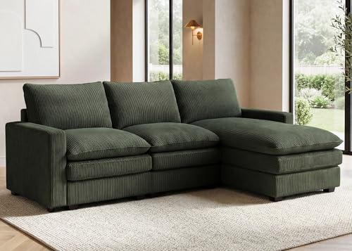 HONBAY 97.6-Inch Corduroy Cloud Sectional Sofa