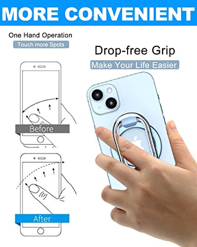Zylee Magnetic Phone Grip, Magnetic Phone Ring Holder, Magnetic Phone Finger Holder, Adjustable Kickstand, Phone Holder Grip Ring Stand Compatible For Mag Safe Accessories(Blue) #TOP2