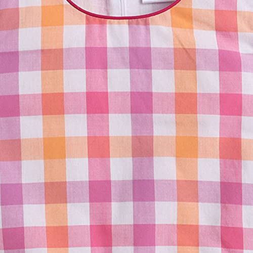 Image of Hopscotch Girls Cotton Sleeveless Checkered Midi Casual Dress