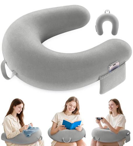 Kosker Coussin de Jeu et de Lecture, Coussin de Bureau pour s’asseoir, Oreiller d’Alimentation avec Support de Genoux d’accoudoir Grand et Ergonomique,...