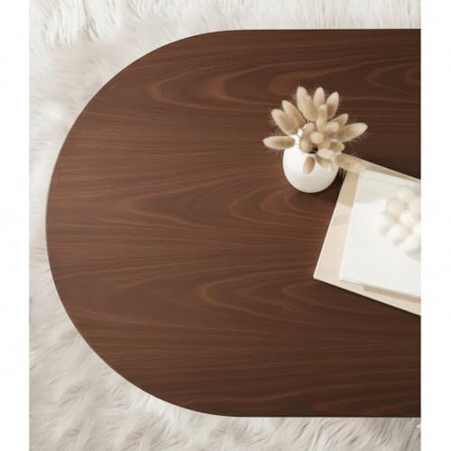 Image of MISAN Solid Sheesham Wood Coffee Table - Elegant Center Table with Two Spacious Drawers | Sturdy & Stylish Wooden Furniture for Home & Living Room (C - Walnut)