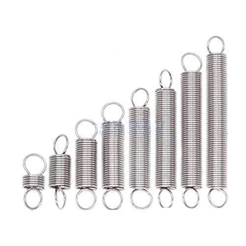 Extended Compressed Spring, Tension Spring Hardware Accessories,5Pcs, Wire Dia 0.8mm 304 Stainless Steel Dual Hook Small Outer Dia 8mm Length 20-50mm,Machinery Parts (NO.1580)(20mm)