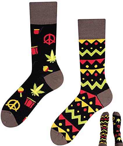 TODO COLOURS Motif Socks - Jamaica - Crazy Fun Colourful Socks for Men and Women - Multicolour - 2.5/5