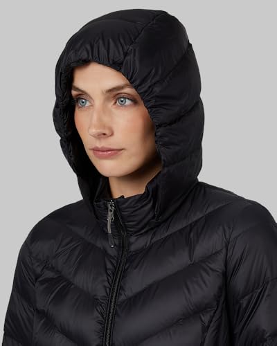 32 Degrees Heat Women's 3/4 Ultra-Light Down Packable Hooded Jacket| Slim Fit | Layering | Water Repellant4