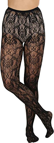 Image of ToBeInStyle Women's Elegant Floral Lace Inspired Spandex Net Full Length Tights
