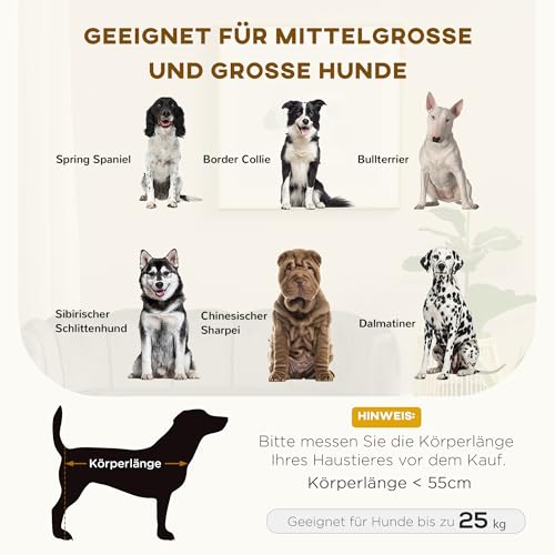 PawHut Hundesofa Hundecouch, Waschbarer Bezug, Haustiersofa mit Rückenlehne und Holzbeine, Katzensofa, für mittelgroße Hunde unter 25 kg, Dunkelgrau