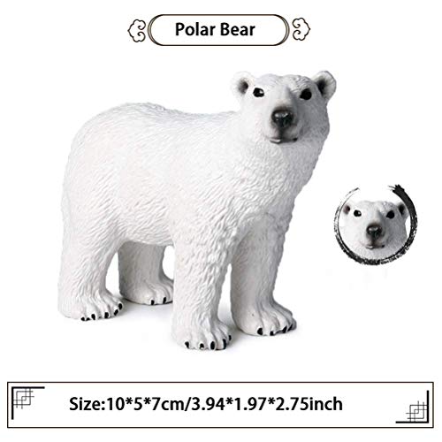 FLORMON Figuras de Animales 3 Piezas Realista Oso Polar Modelo de acción El plastico Animal Salvaje Juguetes de Fiesta favores Juguetes educativos de la Granja Forestal Regalo para niños