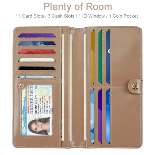 Image of Wallet Women Bifold Faux Crocodile Leather Slim Thin Long Wallets