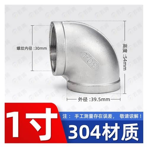 Codo de acero inoxidable 304 de alta durabilidad con rosca interna G1 3