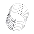 Angoily 7Pcs Adjustable Stainless Steel Bracelet Elastic Push Pull Wire Ring Bangle for Women Jewelry Inner Diameter Present for Birthdays Anniversaries and Holidays