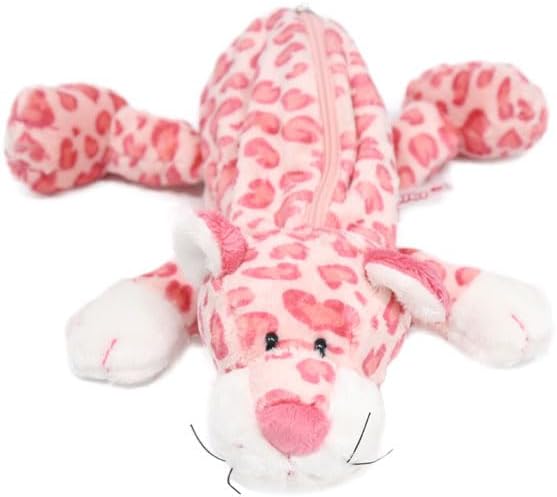 NICI Leopard Pink Cosmetic Bag, For women, Lip case, for Makeup and Essentials, Animal Figure Bag, Daily Cosmetic Bag, Travel Case