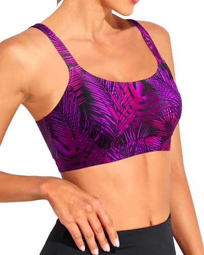 Image of Tempt Me Women Sports Bra Swim Crop Tops Only | Scoop neck, Bathing suits top, Removable cups, Adjustable straps