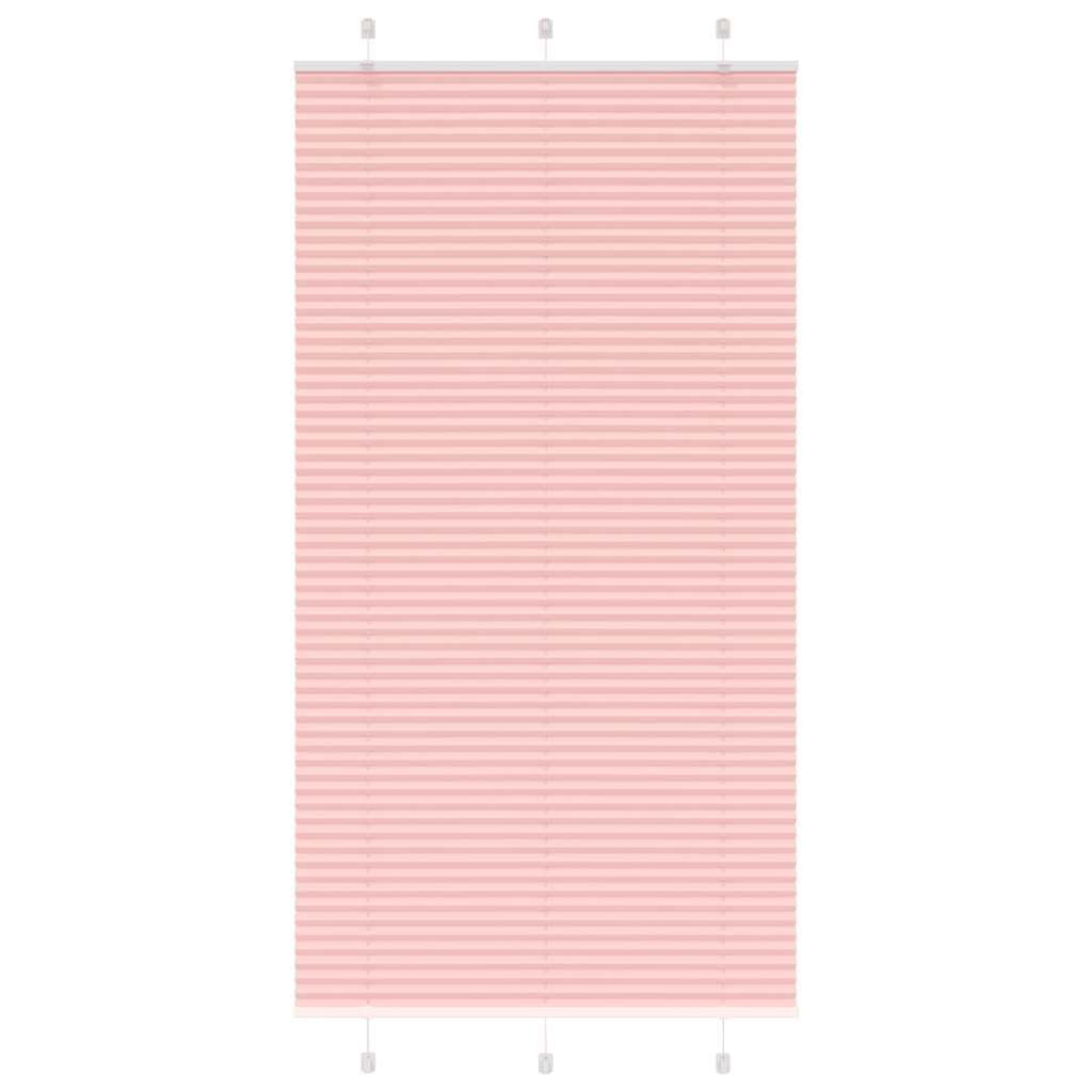 Store plissé brise-vue occultant total sans perçage en polyester rose