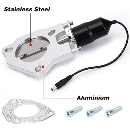 Tubo de escape eléctrico de 3.0 pulgadas con silenciador de acero inoxidable y control remoto 4