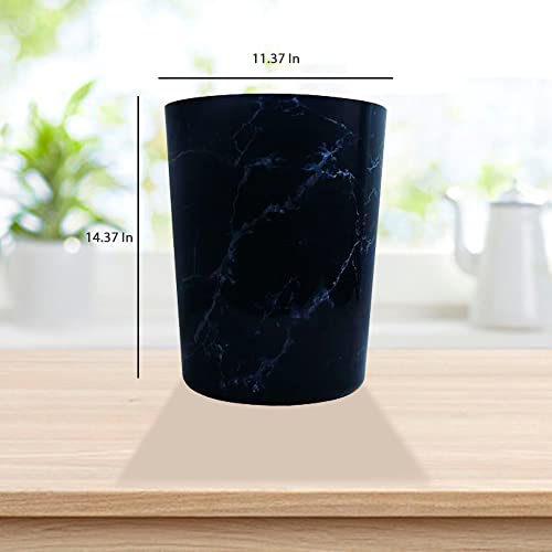 Image of SEDLAV Plastic Office Trash Can, 5 gal (Black Marble)