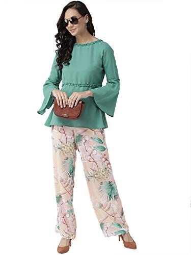 Image of Style Quotient Grey Polyester Solid Flared Sleeves Casual Tops