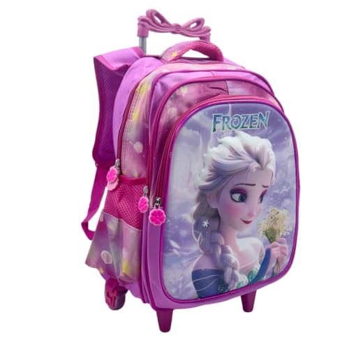 Kit Mochila Infantil Rodinhas Estojo Lancheira Escolar 3D - Princesa da Neve