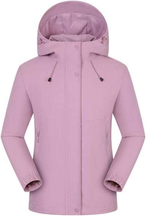 Women's All-Weather Hooded Rain Jacket - Waterproof & Breathable Stretch Hiking Coat
