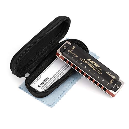 Easttop Professional Harmonica Blues Key of D 10 Hole 20 Tone Heavy Duty with Case & Cleaning Cloth for Professional Player,Beginner,by Eison-East Top,Black,Great Christmas Gift - Les Beatles, Paul McCartney, John Lennon, RIngo Starr, George Harrison Easttop Professional Harmonica Blues Key of D 10 Hole 20 Tone Heavy Duty with Case & Cleaning Cloth for Professional Player,Beginner,by Eison-East Top,Black,Great Christmas Gift – Image 4