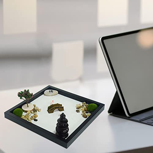 Jardim Zen Japonês para Mesa, Mini Jardim Zen, Presentes Zen para Meditação, Kit de Jardim Areia, No