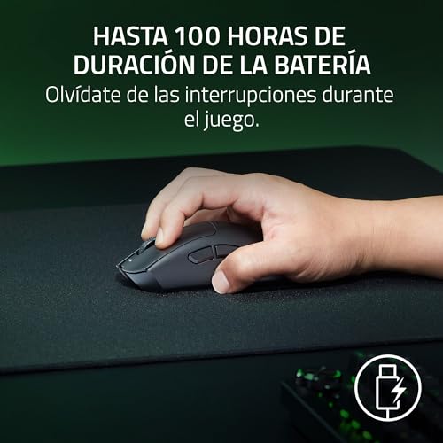 Miniatura 4 de Razer DeathAdder V3 HyperSpeed - Ratón ergonómico e-Sports inalámbrico Ultraligero para Juegos con 26K dpi (55g, Revestimiento Suave al Tacto, 100h de duración de la Pila, HyperSpeed 8K Hz) Negro