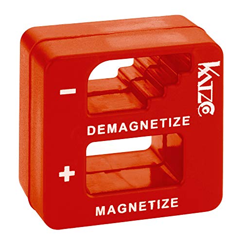 Katzco Red Precision Magnetizer and Demagnetizer - 1 Pack - for Screwdrivers, Screws, Drill Bits, Sockets, Nuts, Bolts, Nails, Drivers, Wrenches, Tweezers, and Other Steel Tools