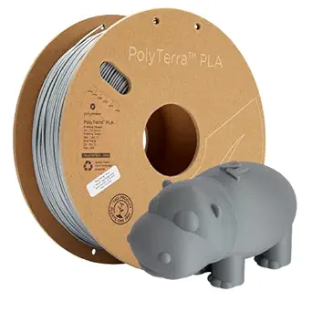Polymaker Matte PLA Filament Fossil Grey 1.75mm 1kg 3D Printing Filament, PolyTerra 3D Printer PLA Filament