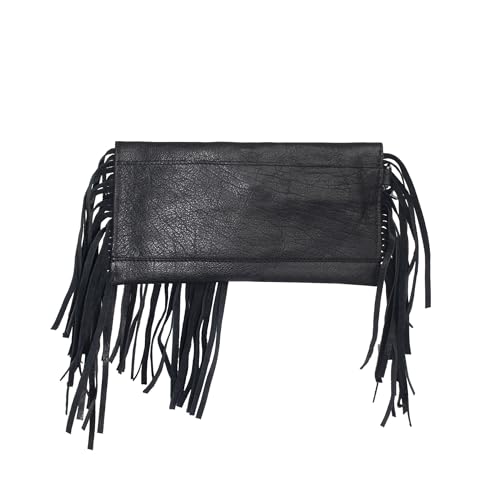 STS Ranchwear Womens Indie Black Buffalo Leather Clutch Bag2