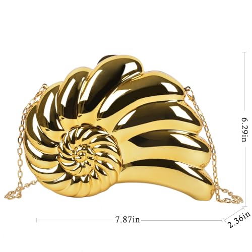 Conch Shoulder Handbag Novelty Chain Strap Purse Acrylic Fashion Crossbody Evening Bag Clutch for Women Girl2