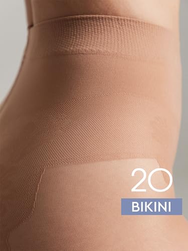 Image of Conte French Cut Sheer Pantyhose Tights with Lace Top Panties Bikini 20 Den