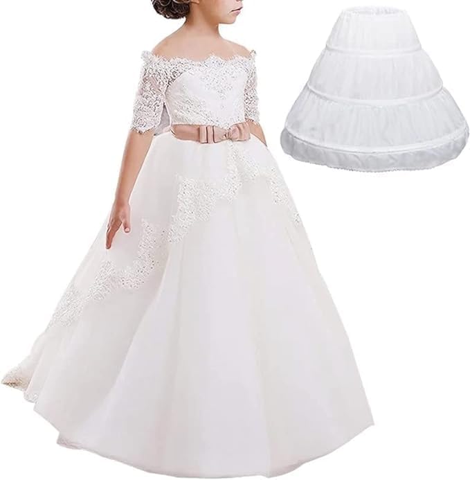 Crinoline Petticoat with Hoops | Underskirt for Girls' Long Dresses | Petticoat skirt for girls