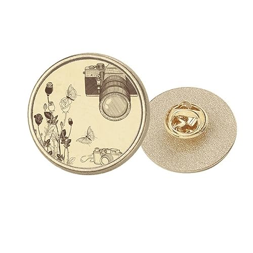 Broche ronde en métal doré avec rose fine finition pour tenue de mariage