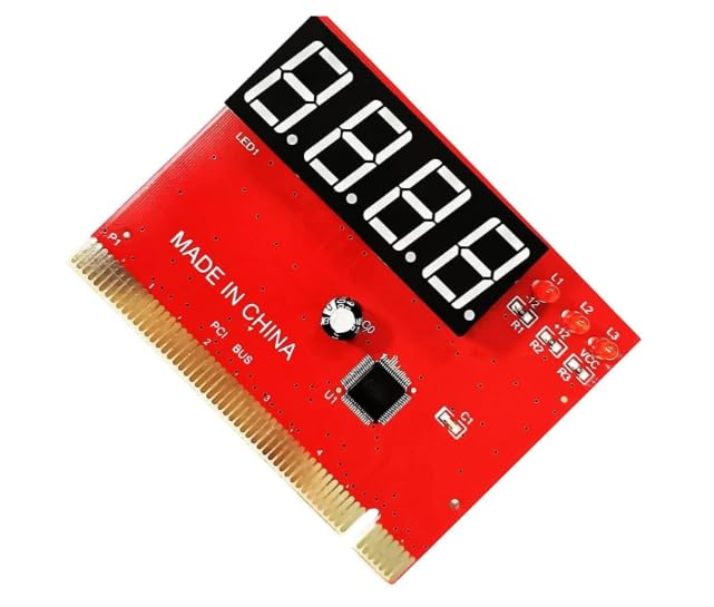 Mini 4 Digit PCI PCI-E LPC Post Card Tester, Motherboard Diagnostic Analyser, Desktop and Laptop Repair Tool, Red, with User Manual-image-30