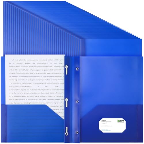 Patelai 48 Pcs Plastic Folders with 2 Pockets and 3...