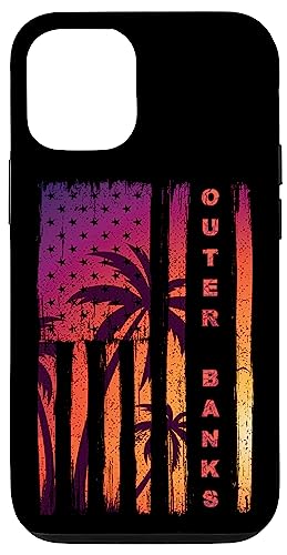 iPhone 12/12 Pro USA Flag Palm OBX North Carolina Beach Vacation Outer Banks Case