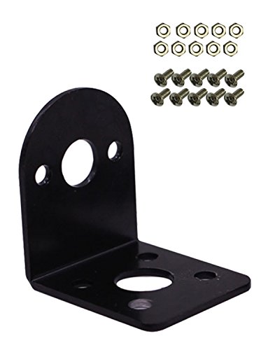 Black 25mm DC Gear Motors Mounting Bracket, Iron Anti-Rust Gearbox L-Shape Fixed Seat, Gear Reduction Motor Holder