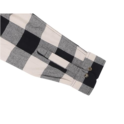 Mens Western Cowboy Flannel Shirts Corduroy Lined Snap Button Up Cotton Regular Fit Long Sleeve Plaid Shirts3