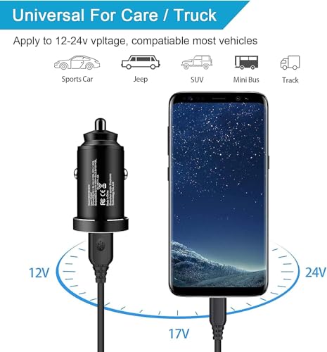 Image of NEUTRINO USB C Car Charger 48W /5A PD Fast and QC 3.0 Dual Port Adapter Cigarette Lighter Compatible with iPhone 13Pro /12Pro /iPhone 11 /Pro /Max /XR /XS /Max /8, Galaxy S21 /20 /10 /9 More (Multi-Colour)